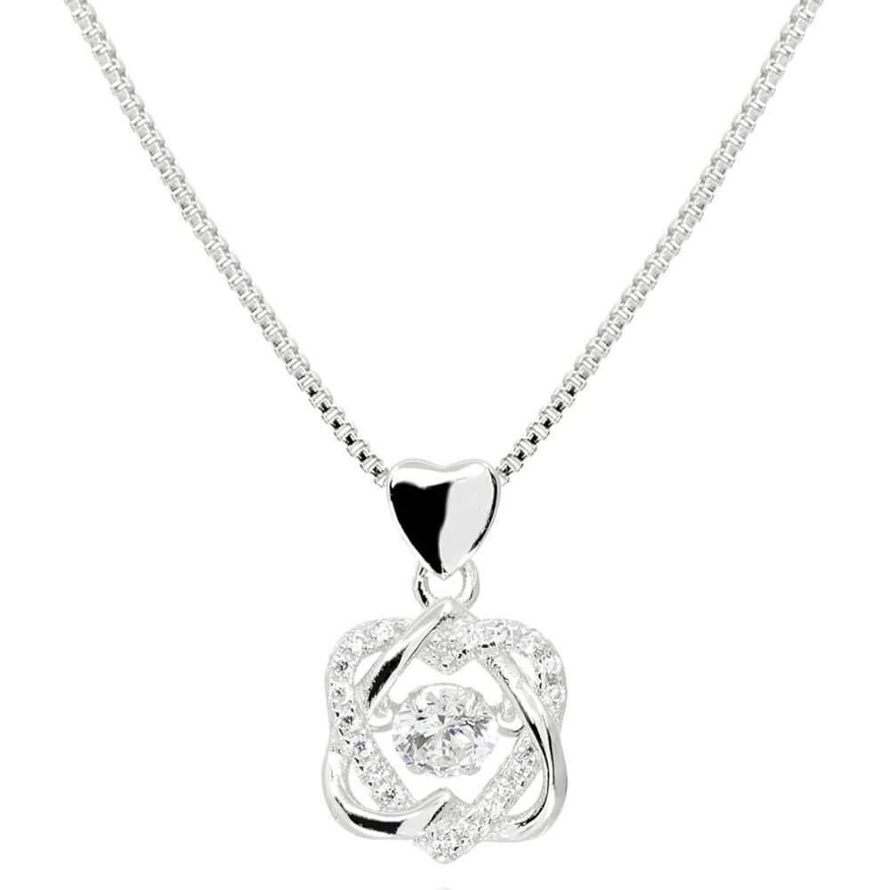 Interlocking Heart Necklace Sterling Silver Gold Plated 18 Inch Gift for Women